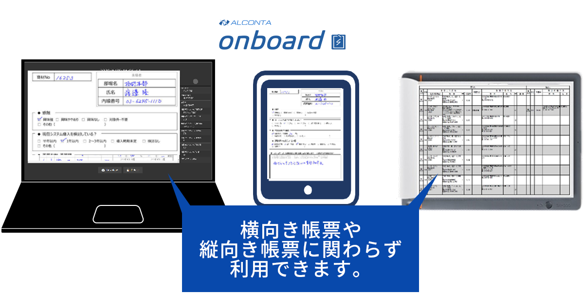 横向き帳票に対応する機能イメージ